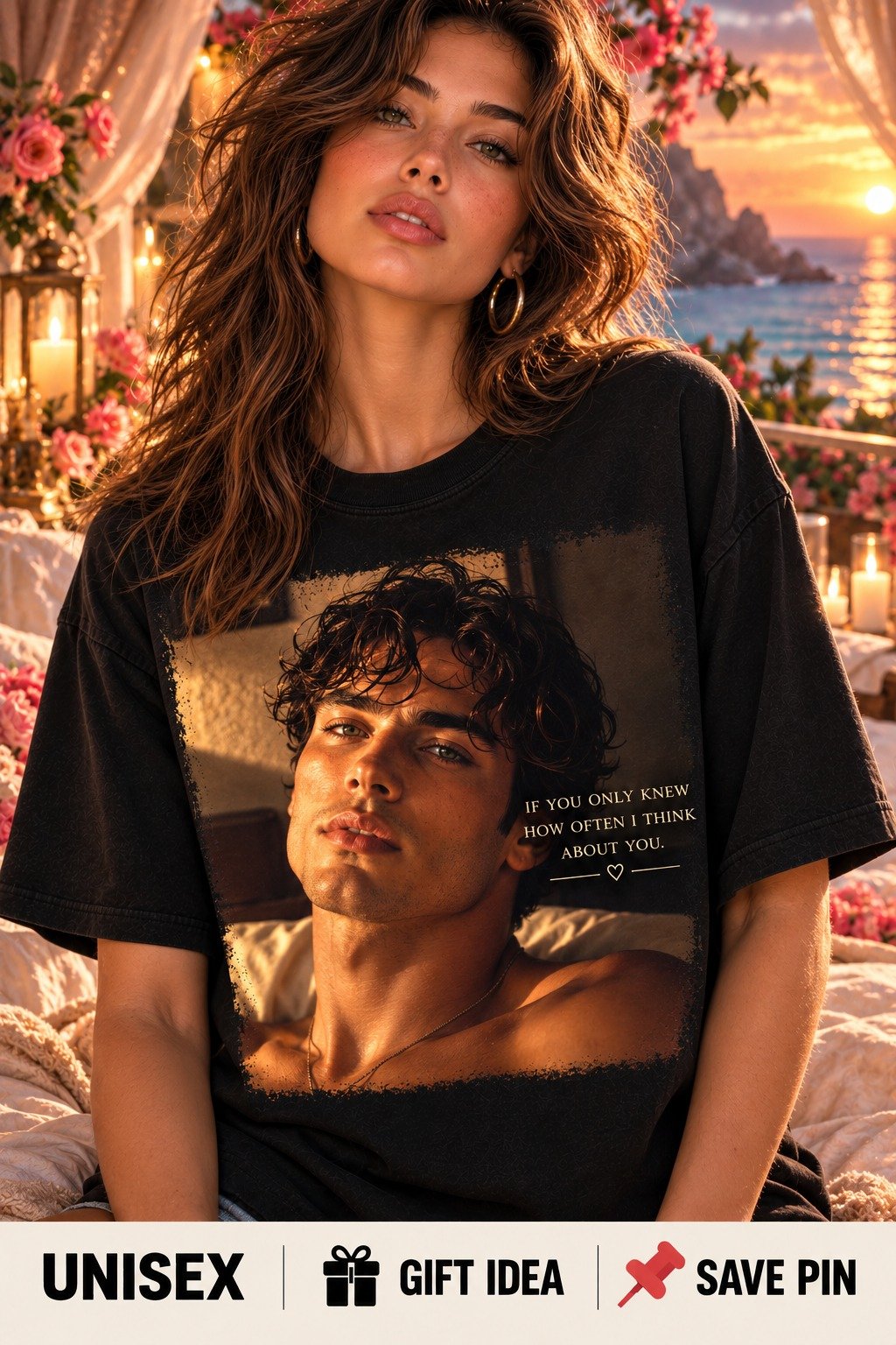 If You Only Knew Romantic T-Shirt | How Often I Think About You Love Shirt | Unisex Oversized Graphic Tee | Romantic Gift product image (1)