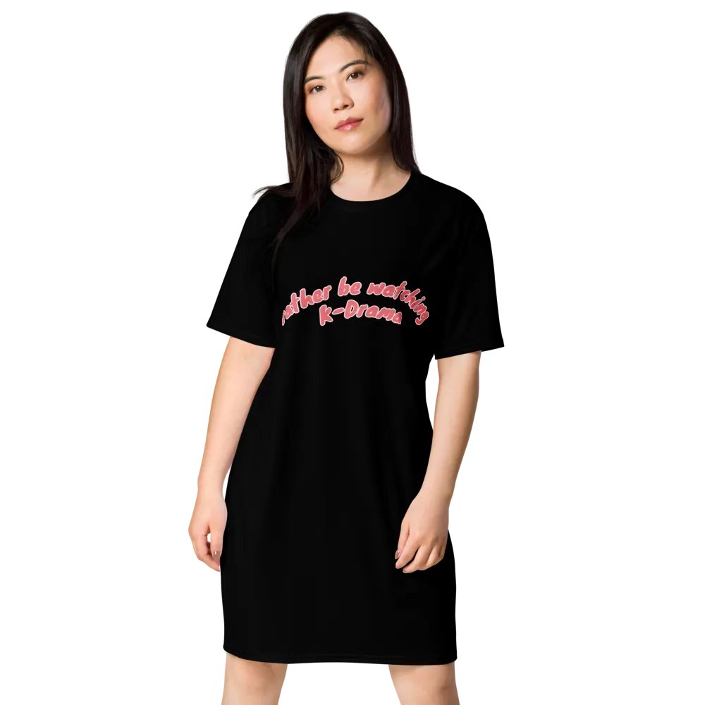rather be watching kdrama cozy shirt dress product image (1)