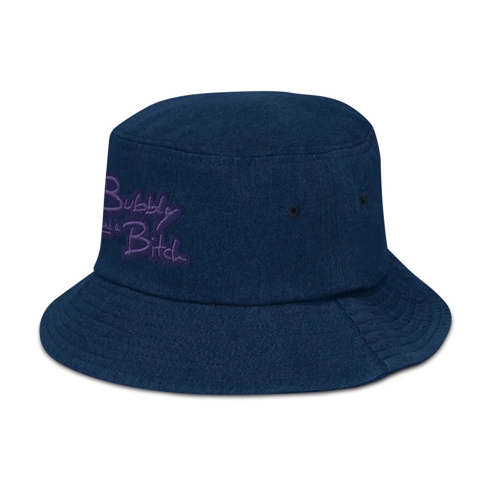 Bubbly and a B*tch (night) denim bucket hat product image (4)