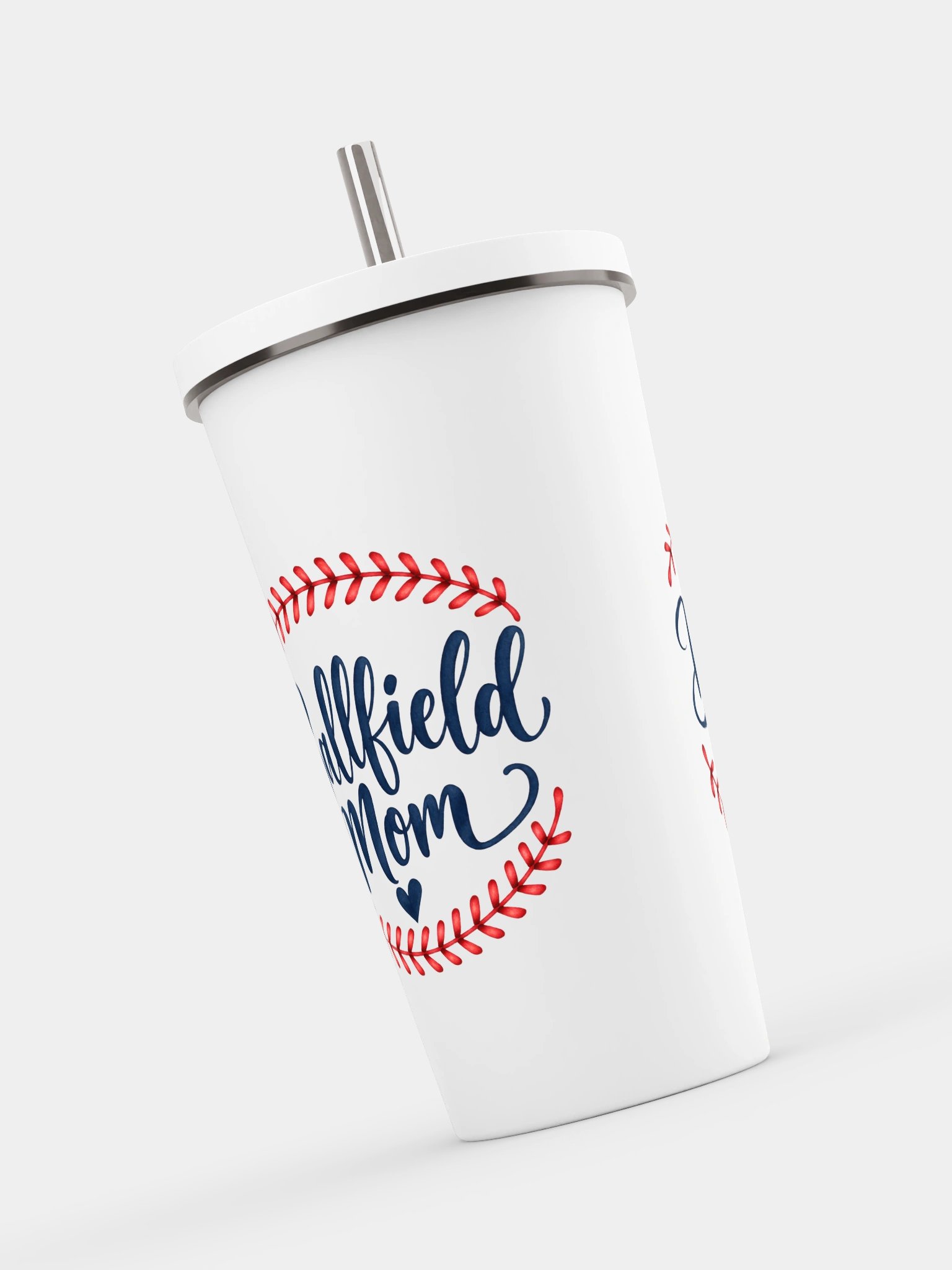 Ballfield Mom Baseball Stitch Tumbler | Cup with Straw product image (7)