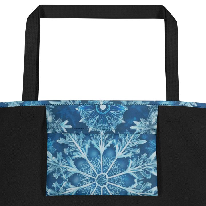 Icy Blue Snowflakes All-Over Tote Bag With Pocket product image (2)