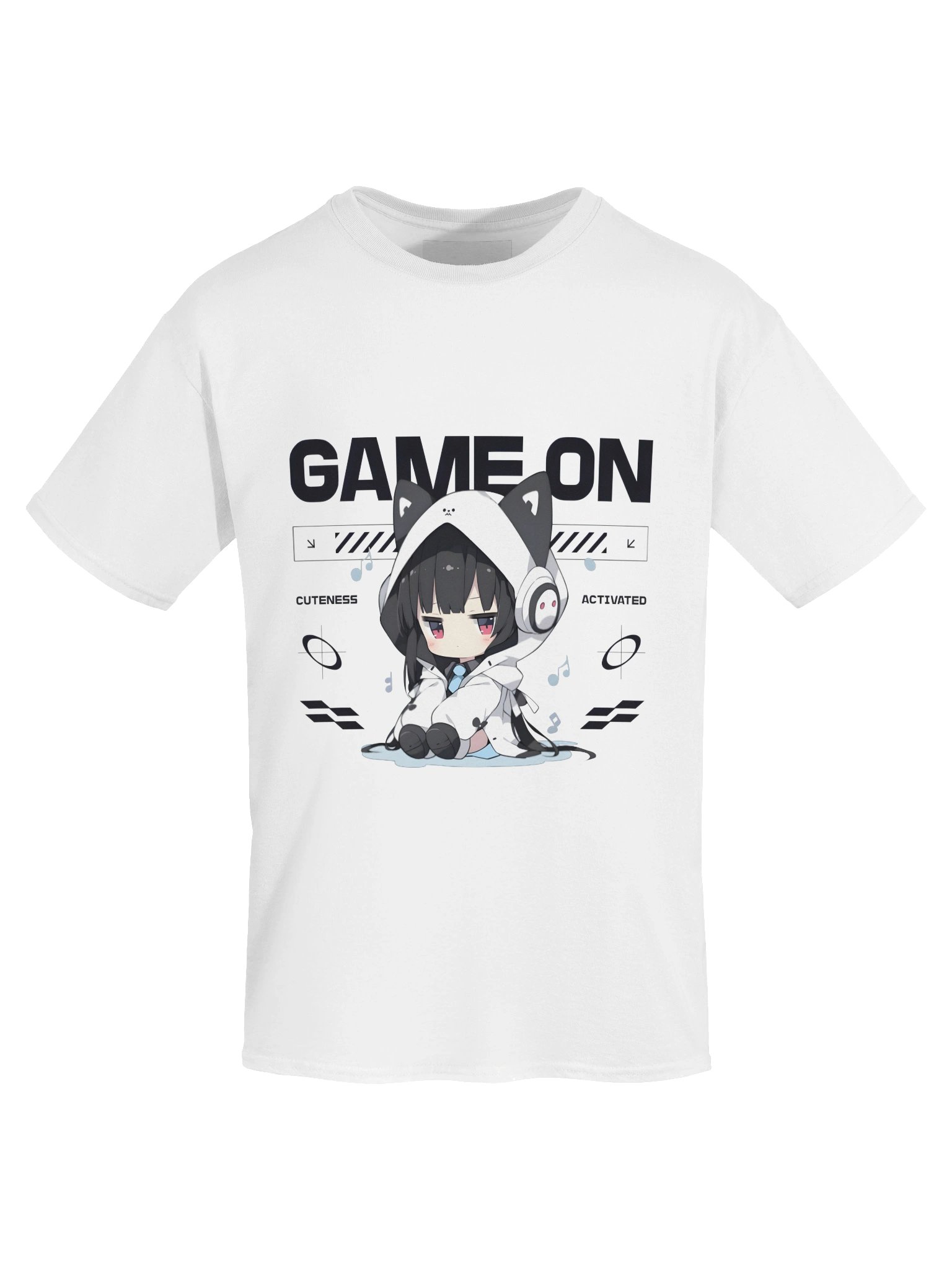 "Game On – Cuteness Activated" T-Shirt – White Oversized ANIME Graphic Tee product image (5)