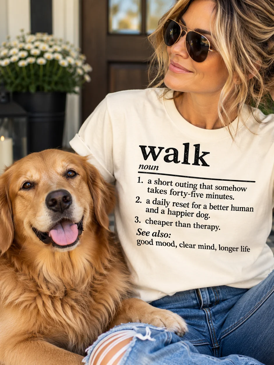 Funny Dog Walking T-Shirt | Dog Lover Definition Shirt | Dog Mom Dog Dad Graphic Tee product image (5)