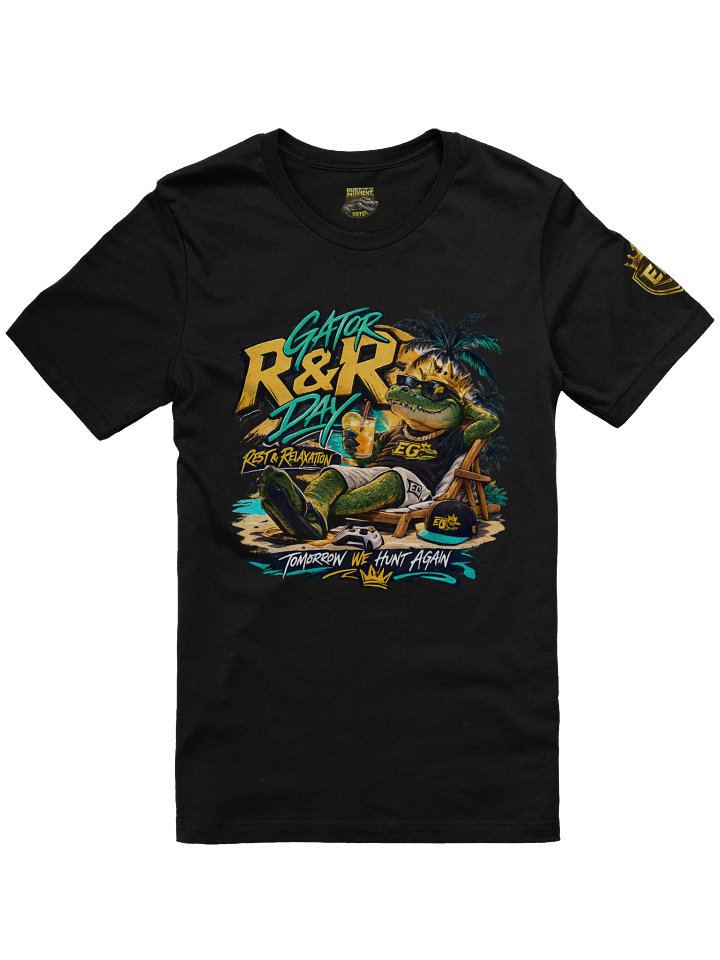 Gator R&R Day Tee – Rest & Relaxation Series | Black, Aqua & Gold | EPICGatorsTV product image (1)