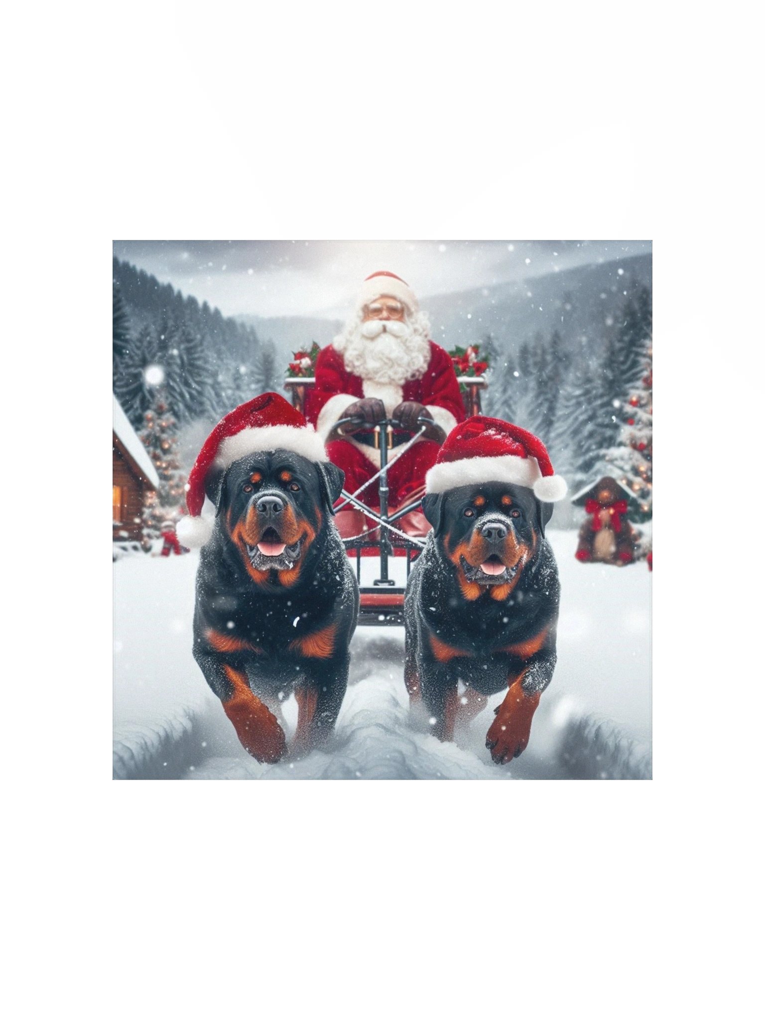 Rottweiler's Santa's Sleigh Ride Poster product image (2)