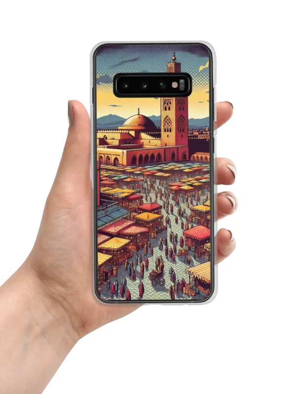 Bustling Bazaar Samsung® Clear Case | AI Design Marrakesch city product image (7)
