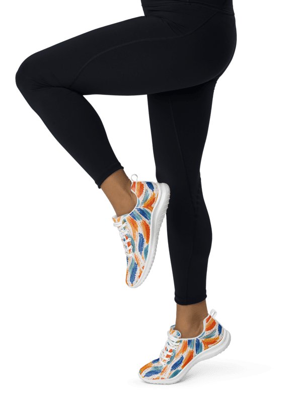 Tribal Fusion: Vibrant Azure & Amber Women's Sneakers product image (1)