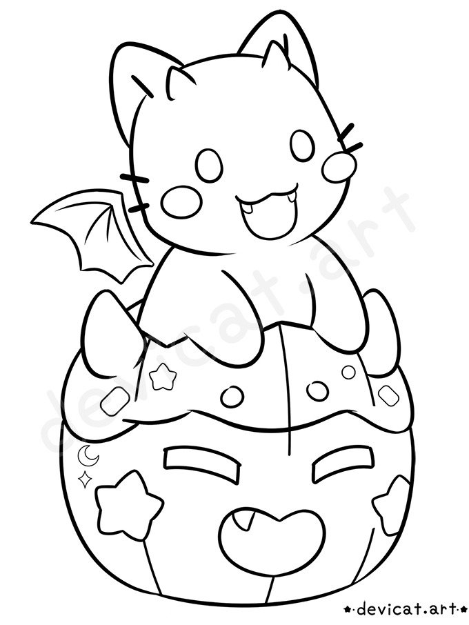 CandiCat Pumpkin 2024 Coloring Page product image (1)