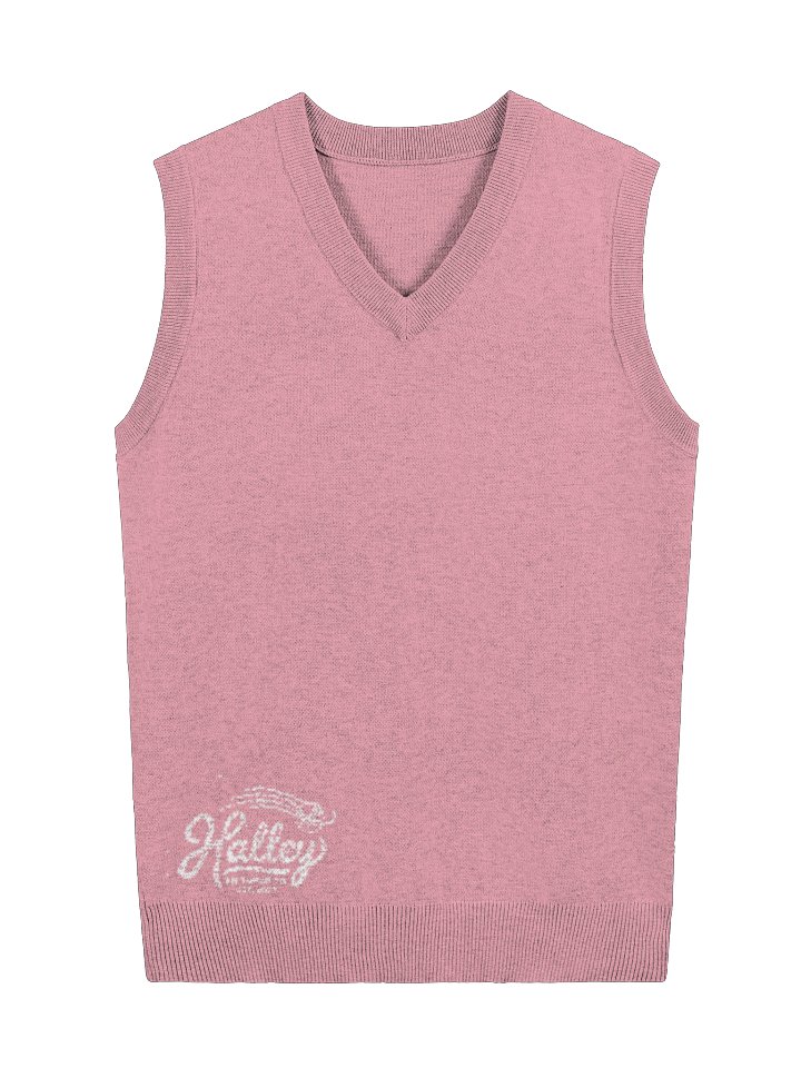 Pink Knitted V-Neck Vest product image (2)