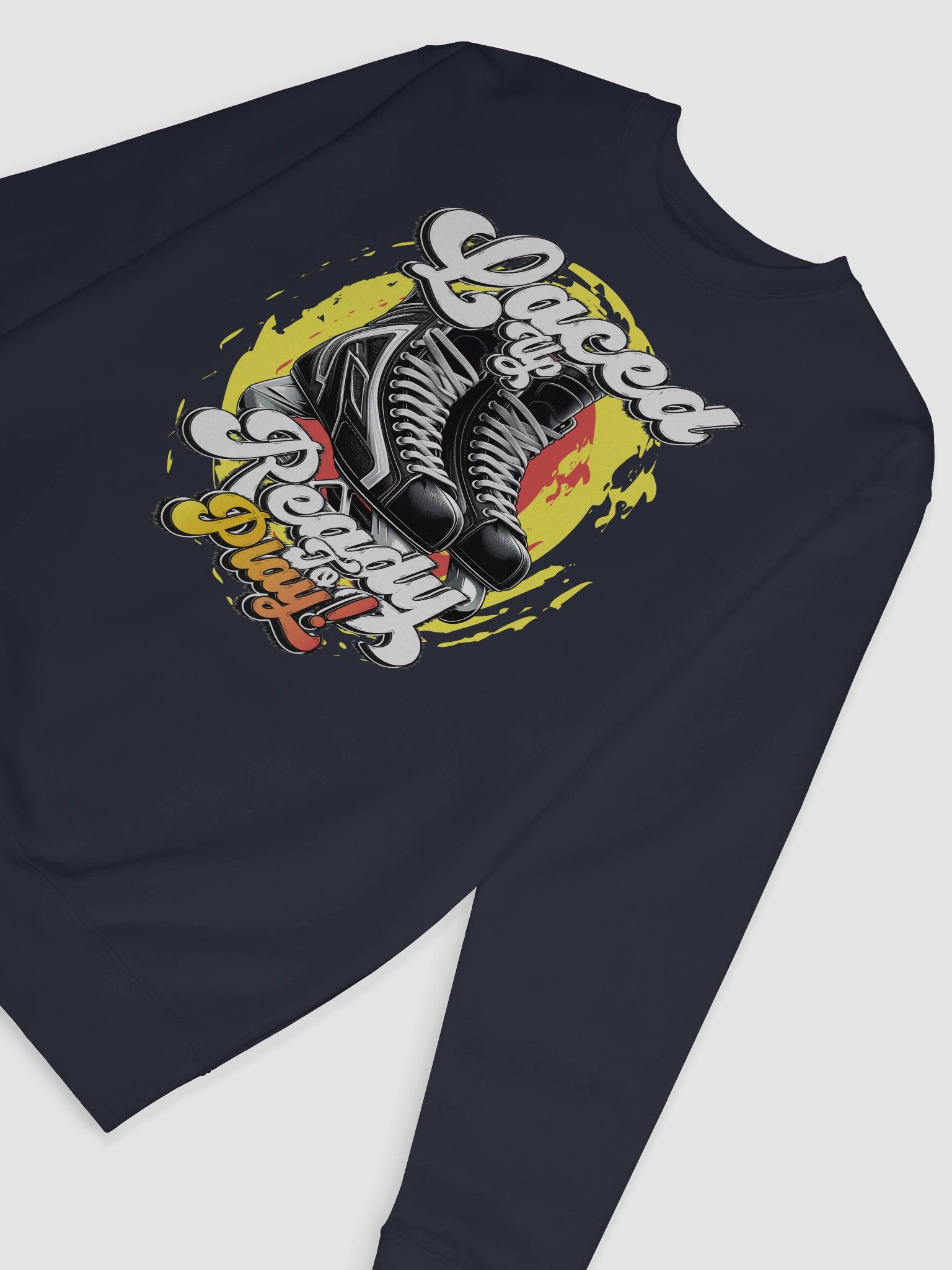 Laced Up Ready to Play Retro Hockey Skate Sweat Shirt product image (5)