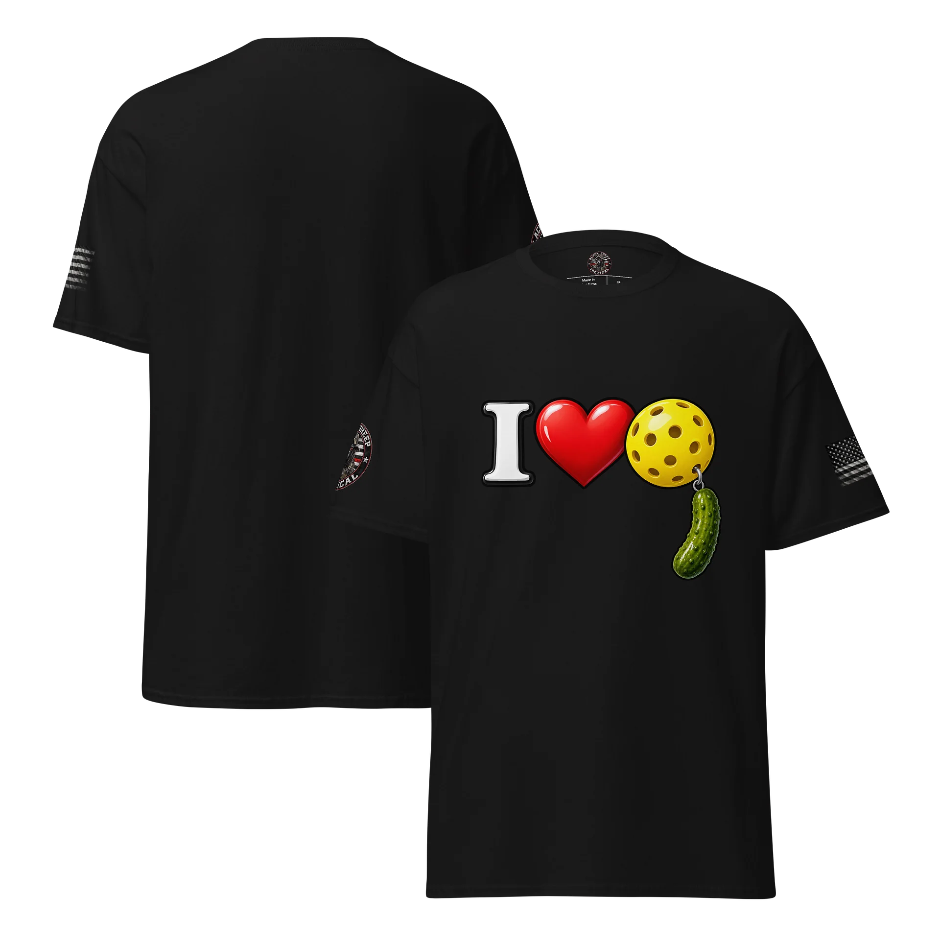 Gildan unisex pickle ball black shirt product image (3)