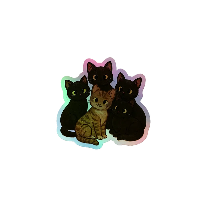 cinq cat brigade Holographic Sticker Set product image (1)