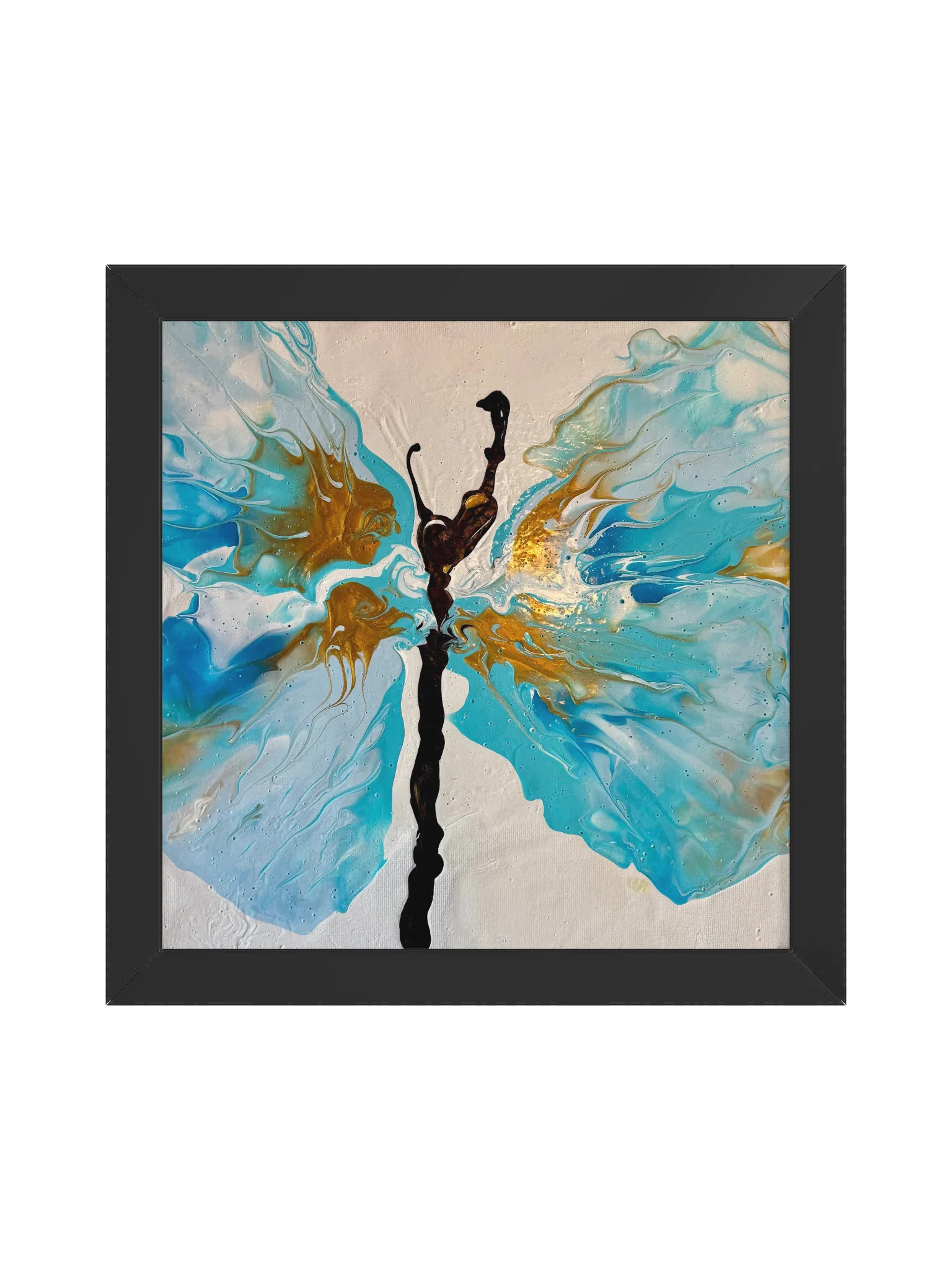 Gold and Blue Butterfly Framed Poster Print product image (1)