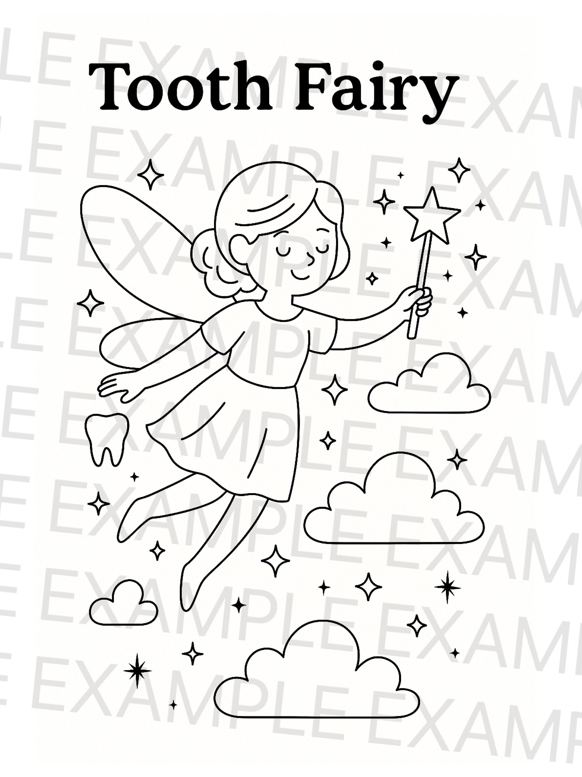 Tooth Fairy Night Visiting Coloring Pages product image (2)