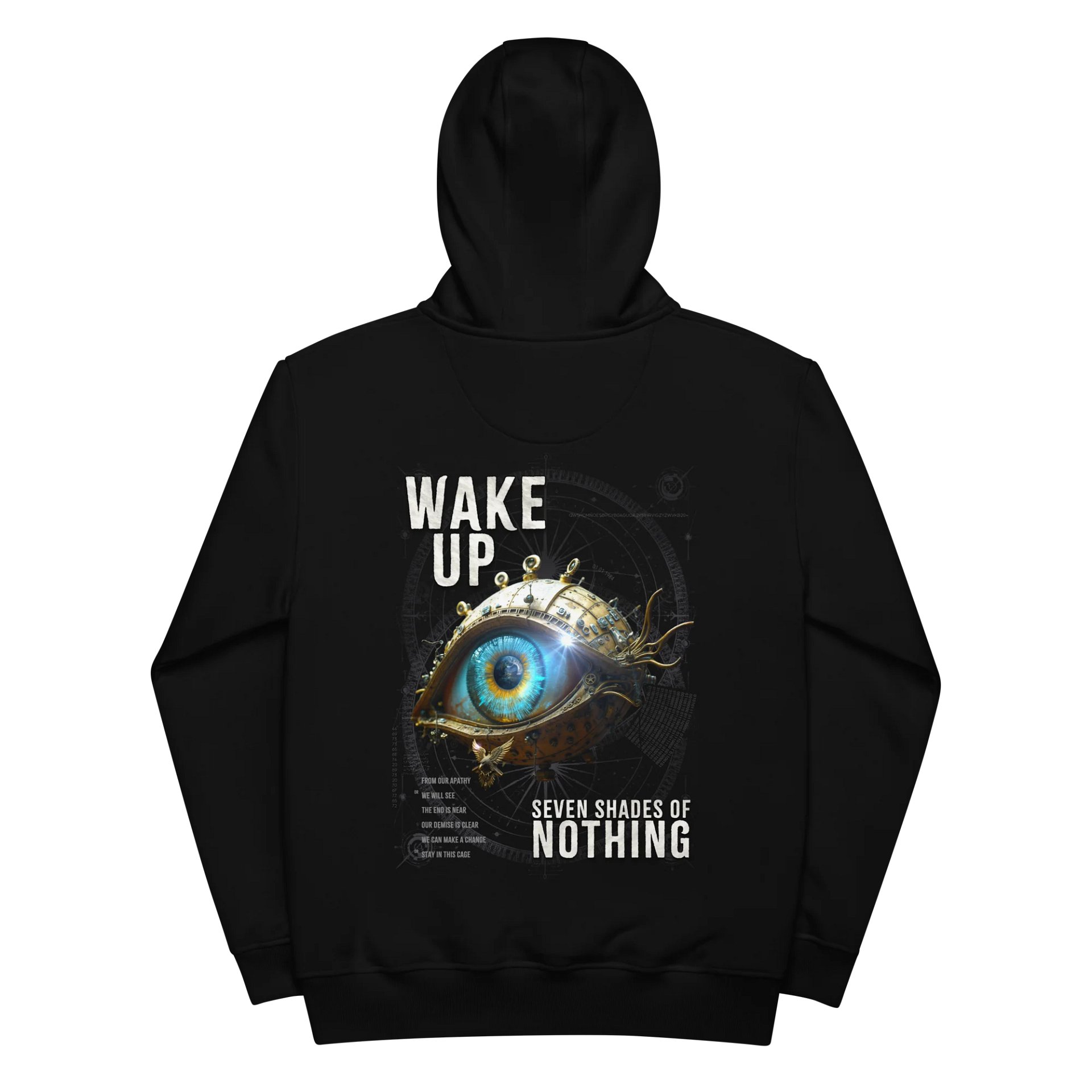 “Wake Up” single artwork hoodie – premium cinematic rock piece from Seven Shades of Nothing – Eco Heavyweight Hoodie product image (2)