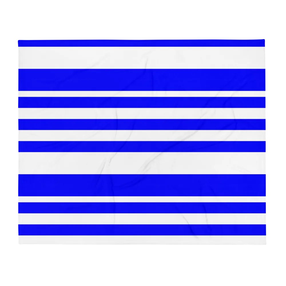 Various Sized Blue Striped Throw Blanket product image (2)