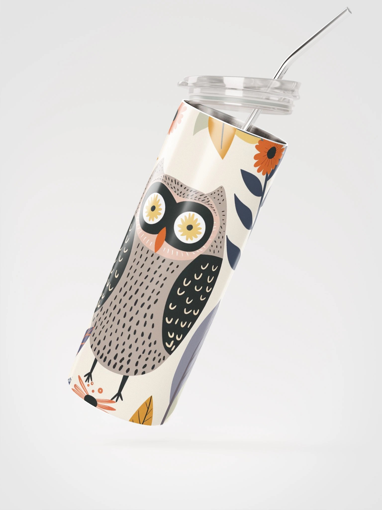 Whimsical Owl Stainless Steel Tumbler product image (2)