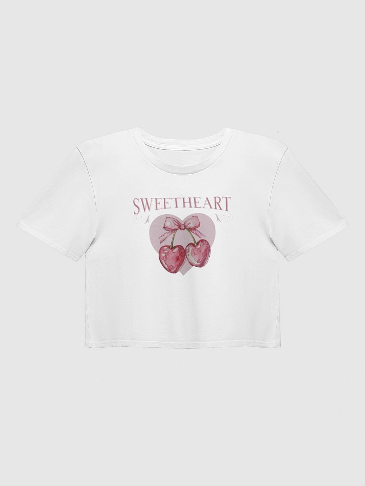 Sweetheart Cherry Coquette Bow Baby Tee Crop Top product image (1)