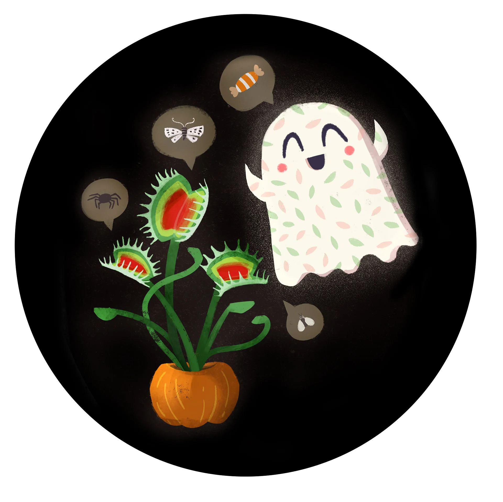 Little Ghost Plant-Love - Carnivorous Plant - Greeting Card product image (3)