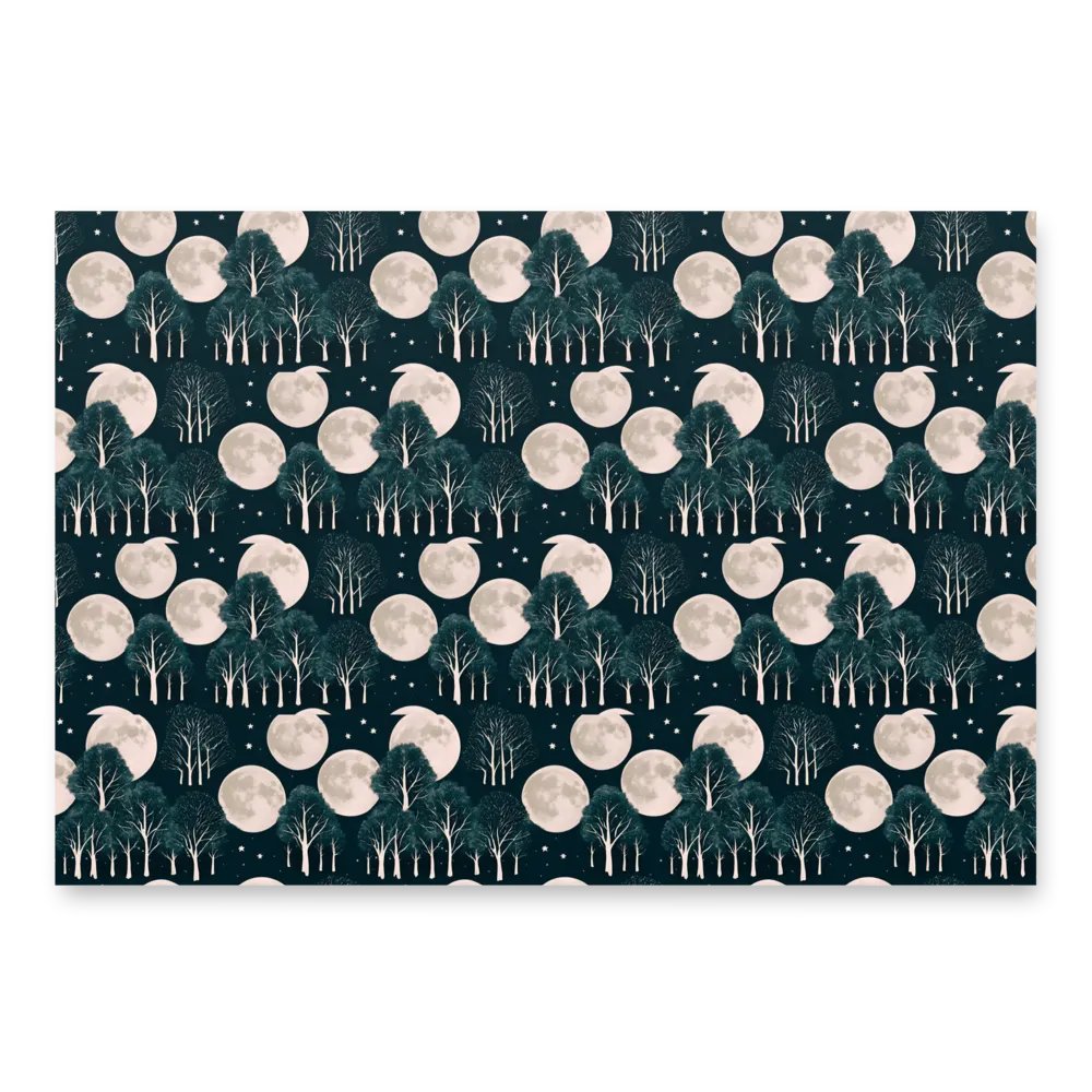 Lunar Phases & Pine Trees Wrapping Paper Set product image (2)