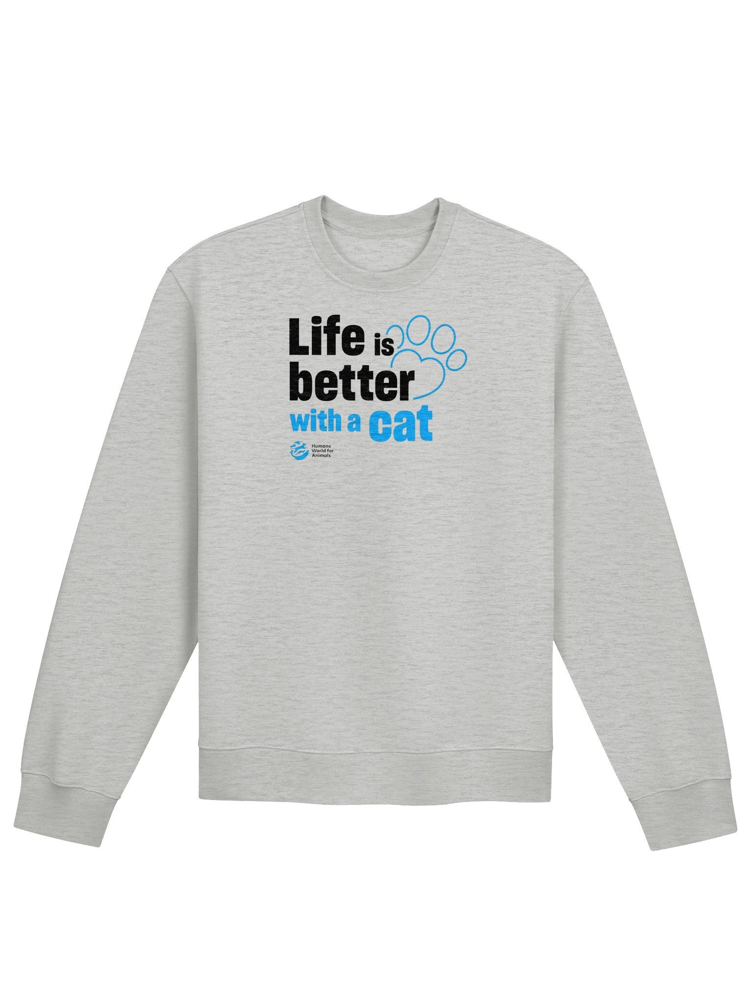 Life is better with a cat - typographic - Sweatshirt product image (1)