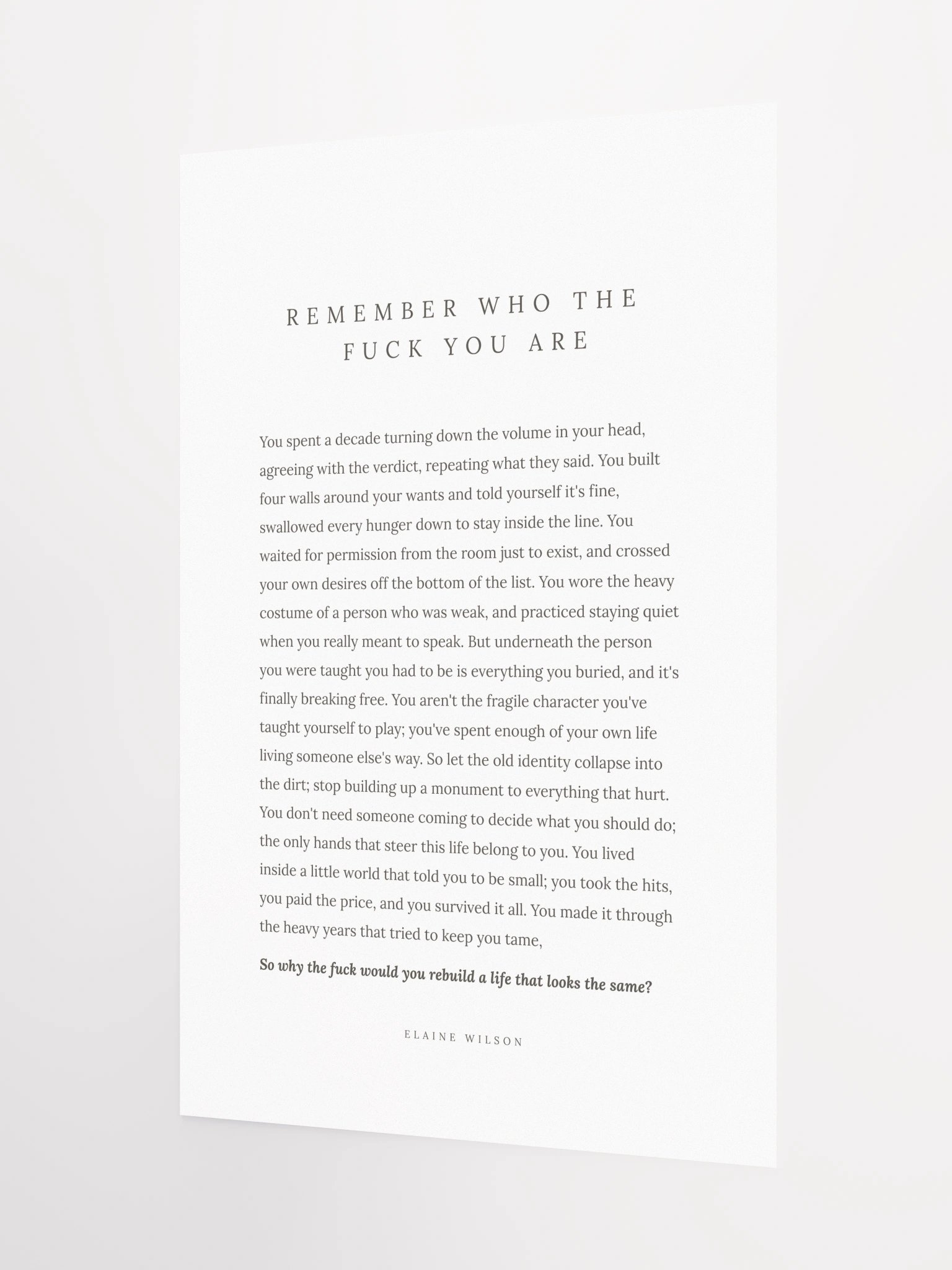 Remember Who The Fuck You Are | Enhanced Matte Paper Poster product image (4)