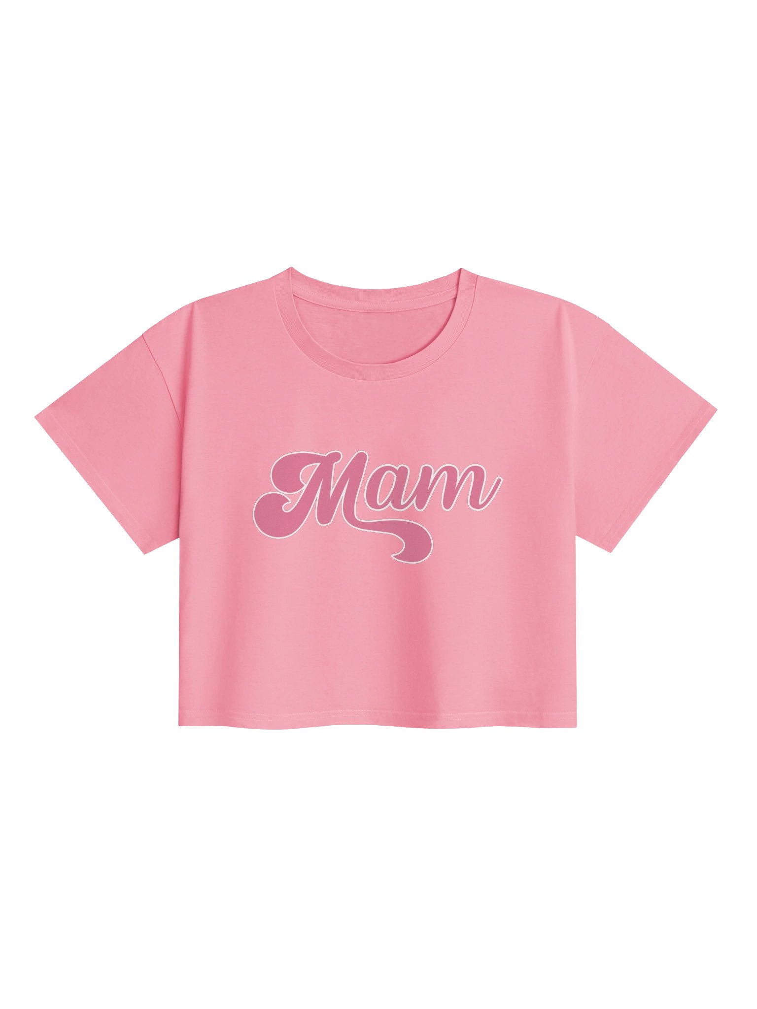 Mam 🩷 Baby Pink Premium Crop Tee in Irish / Gaeilge / Gaelic product image (2)