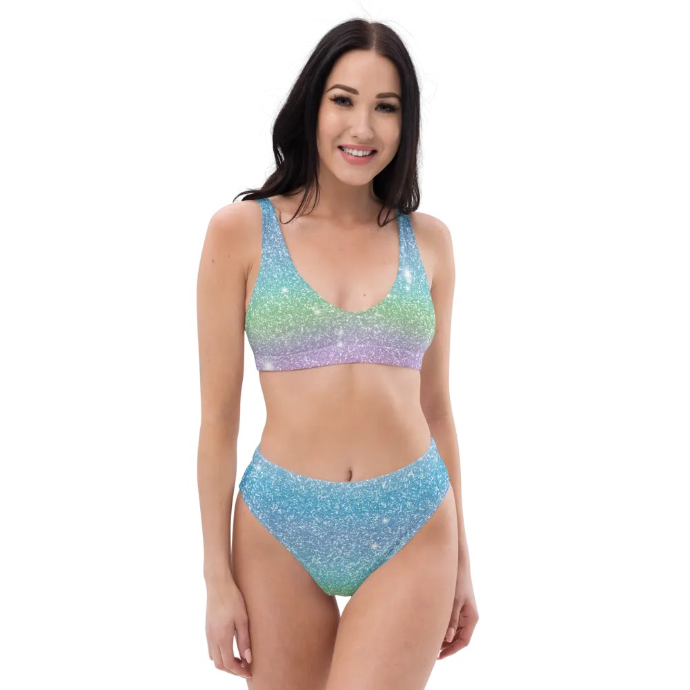 Glitter Unicorn Texture Design High Waisted Bikini (7) product image (5)