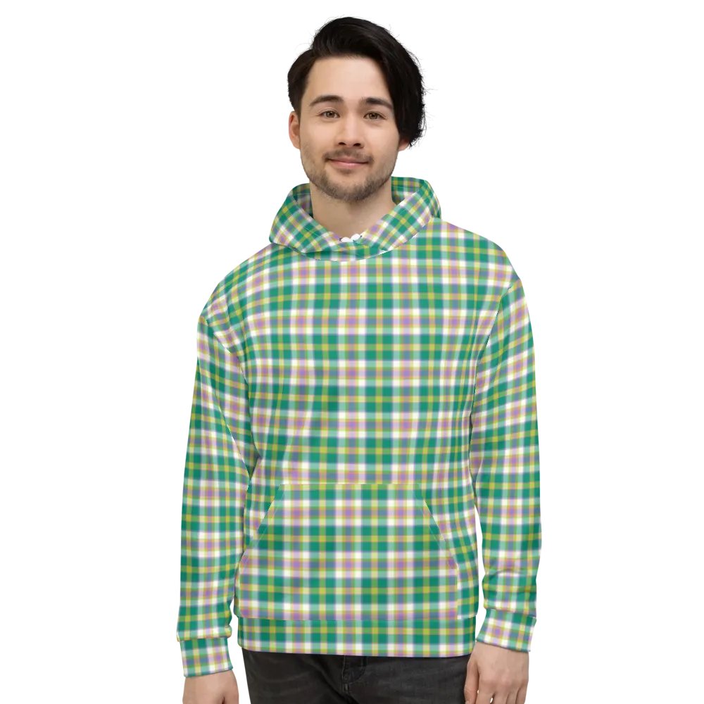 Seafoam Green and Purple Plaid Hoodie product image (2)
