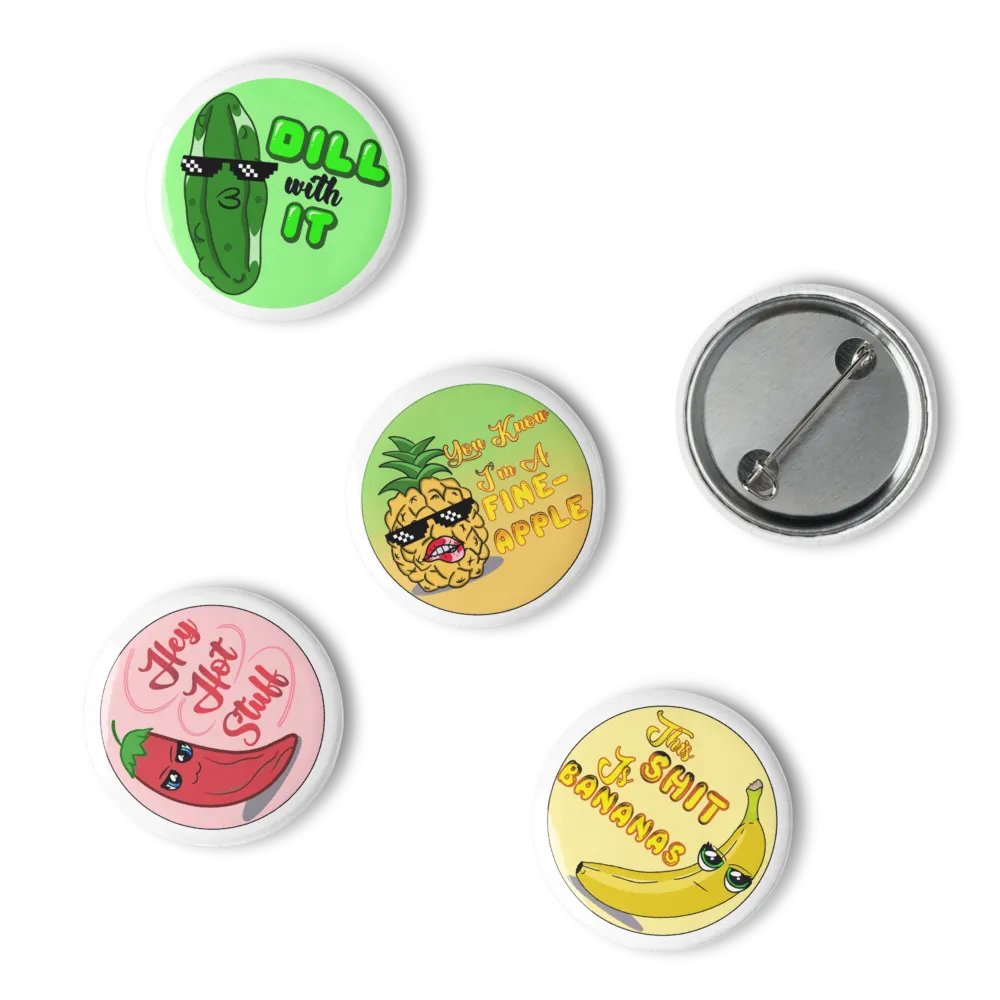 Food Puns Pin Buttons Set product image (4)