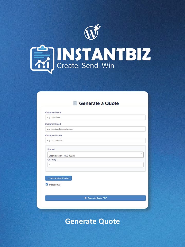 InstantBiz Pro – WordPress Sales & Quotation Plugin (PDF, VAT & Emailing) product image (1)