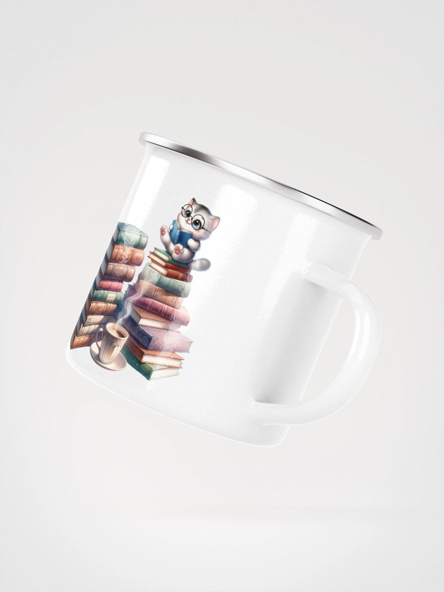 Whimsical Sewing Book Lover's Enamel Mug product image (3)