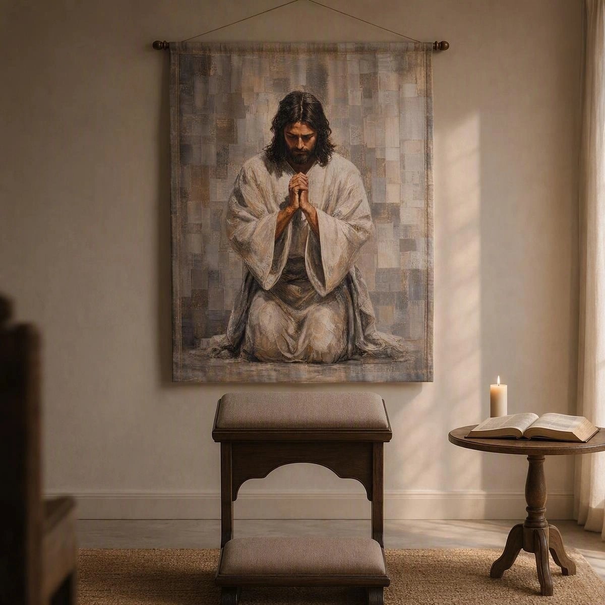 The Art of Prayer: Christ Jesus Sacred Wall Tapestry product image (3)