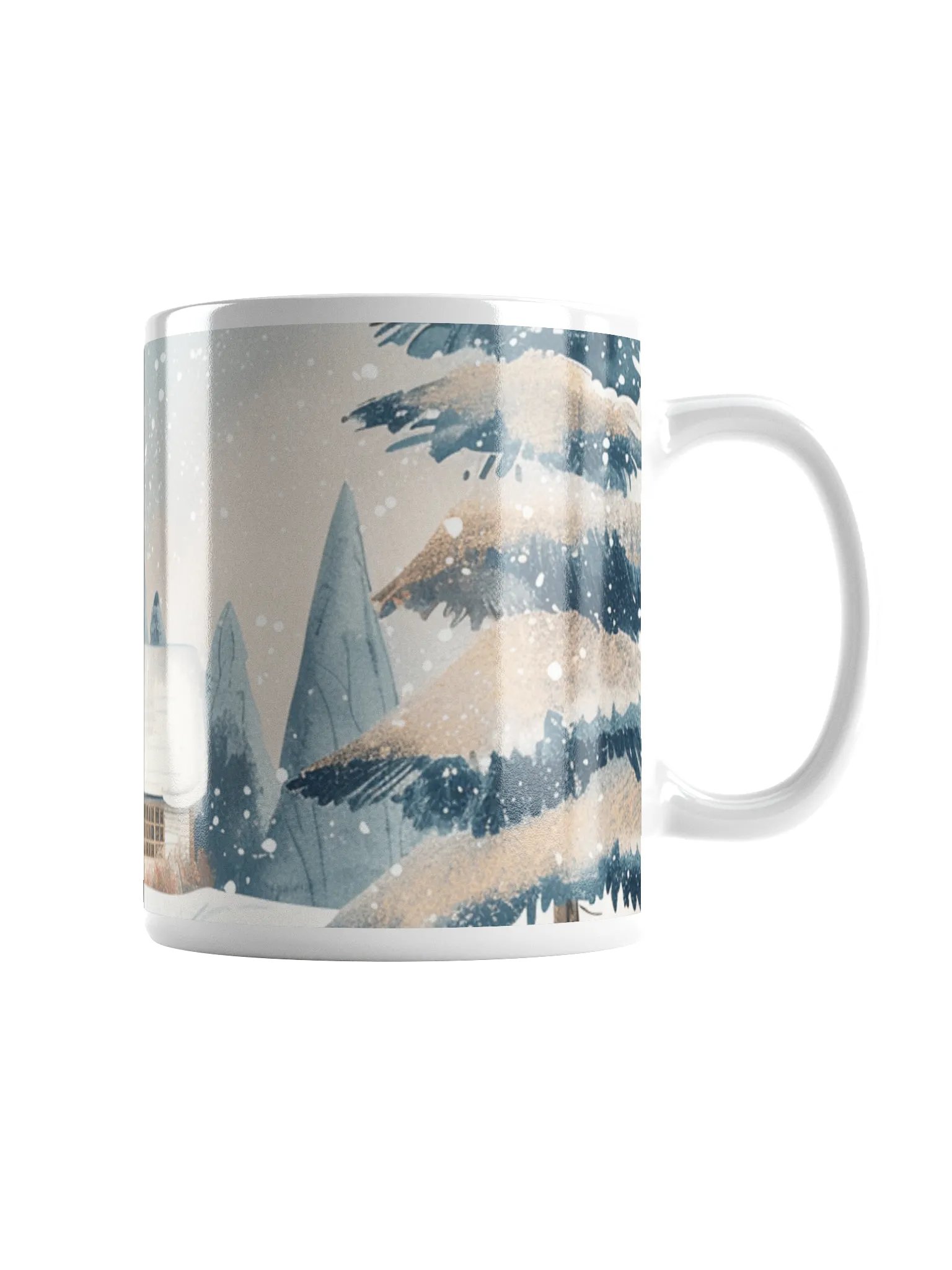 Snowy Winter White Glossy Ceramic Mug by Treasure Pie product image (2)