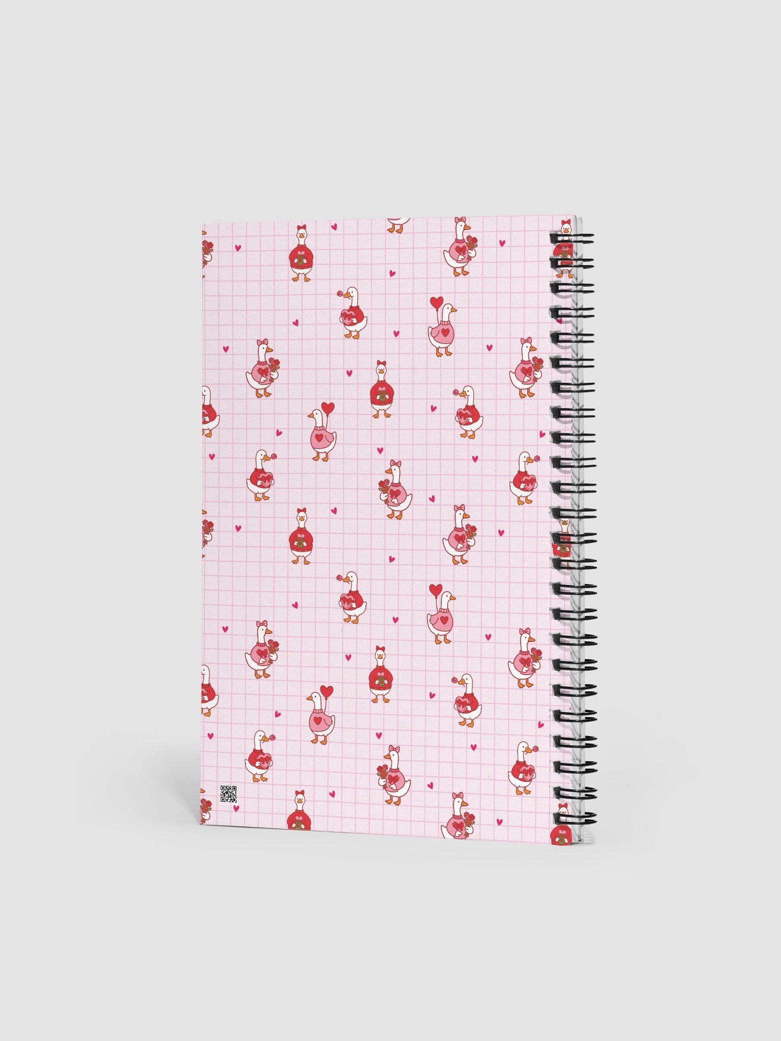 Pink Coquette Valentine Goose Spiral Dotted Journal/Notebook. product image (2)
