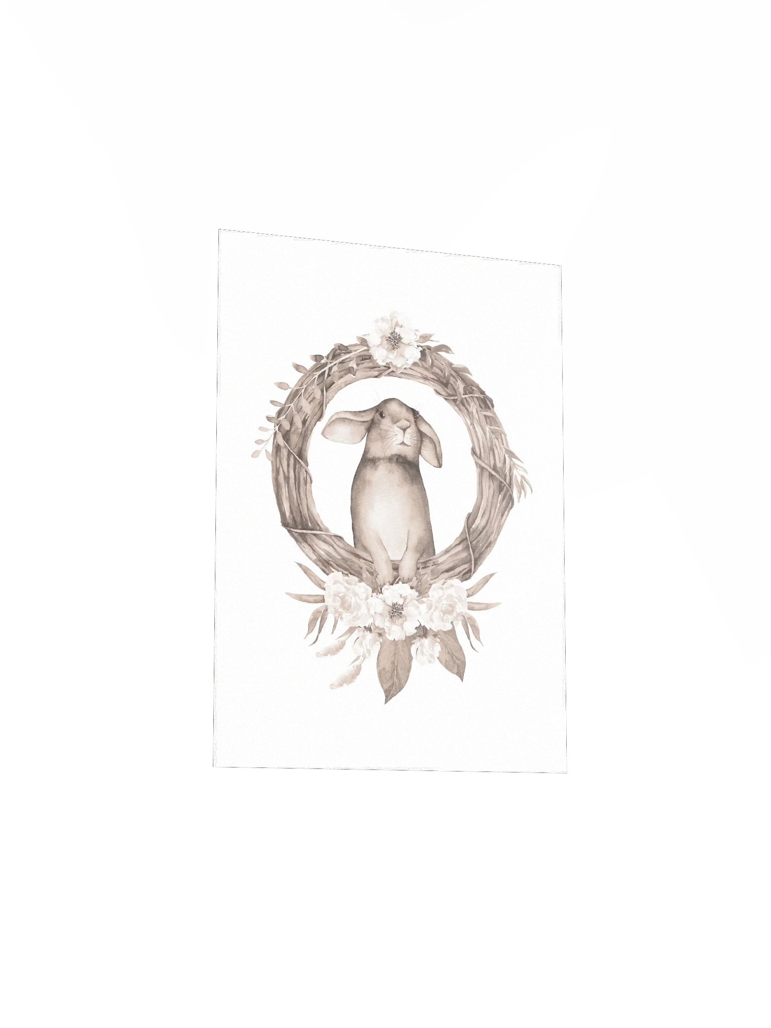 Rabbit in Wood Wreath Sepia product image (5)