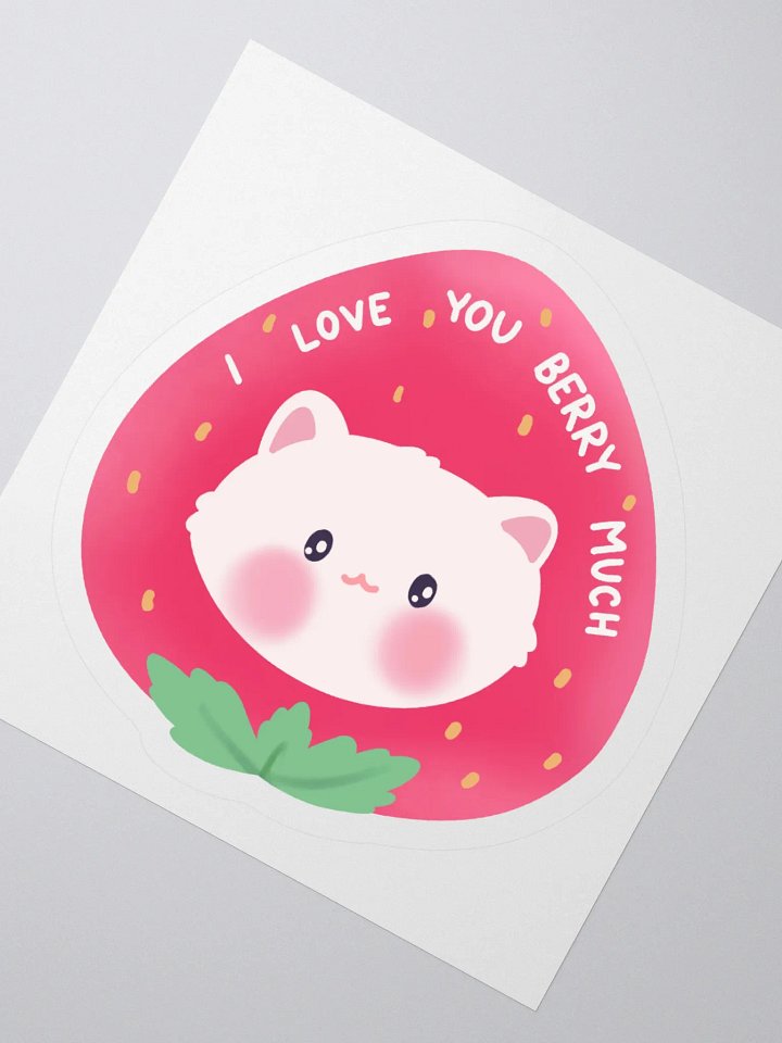 I love you berry much! Cat Vinyl Sticker product image (2)