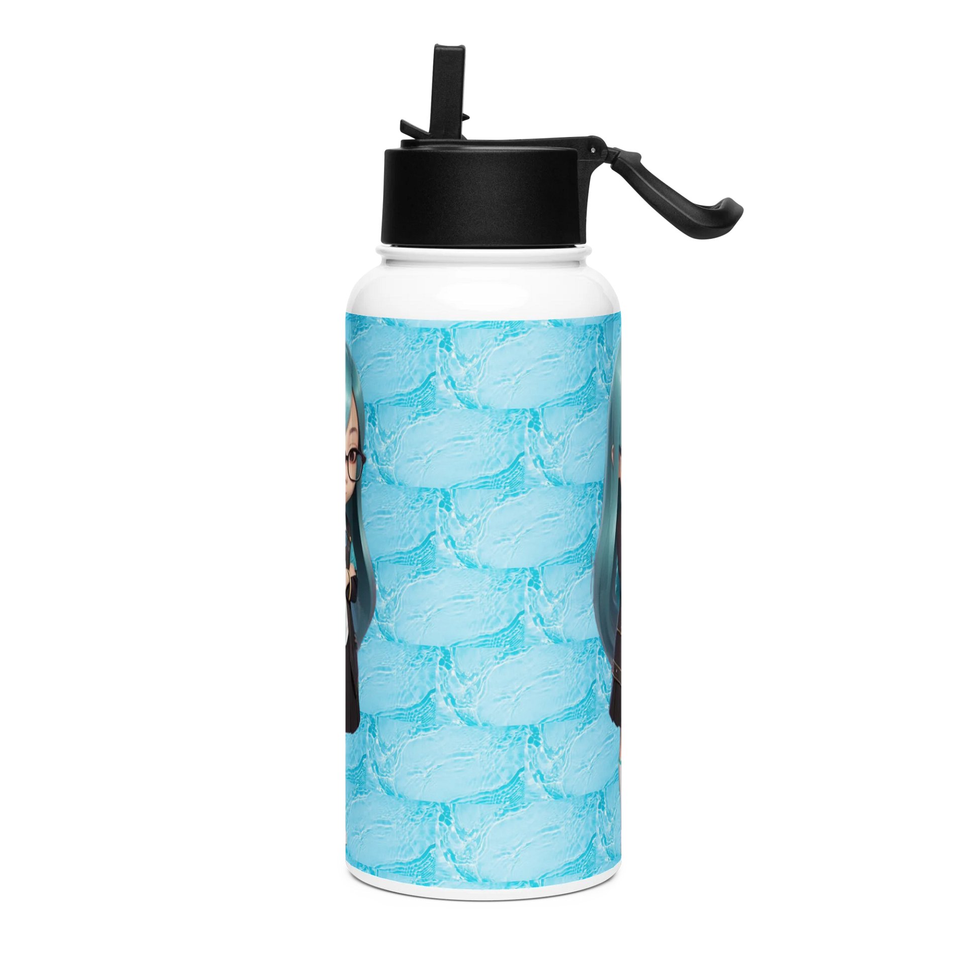 (AQUA CHIBI) K Stainless Steel Water Bottle with a Straw Lid product image (3)
