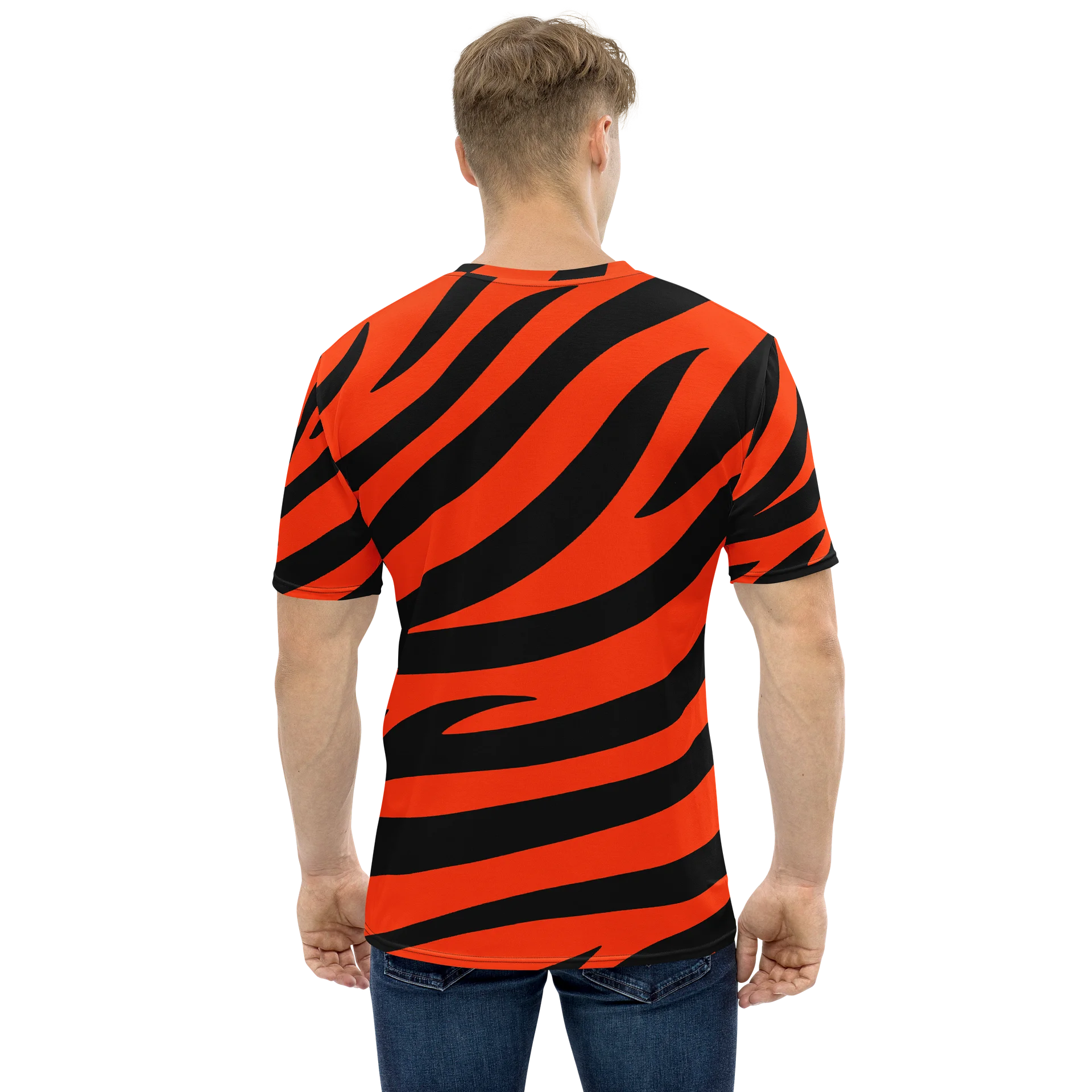 Tiger Print Graphic T-Shirt – Orange Black product image (2)