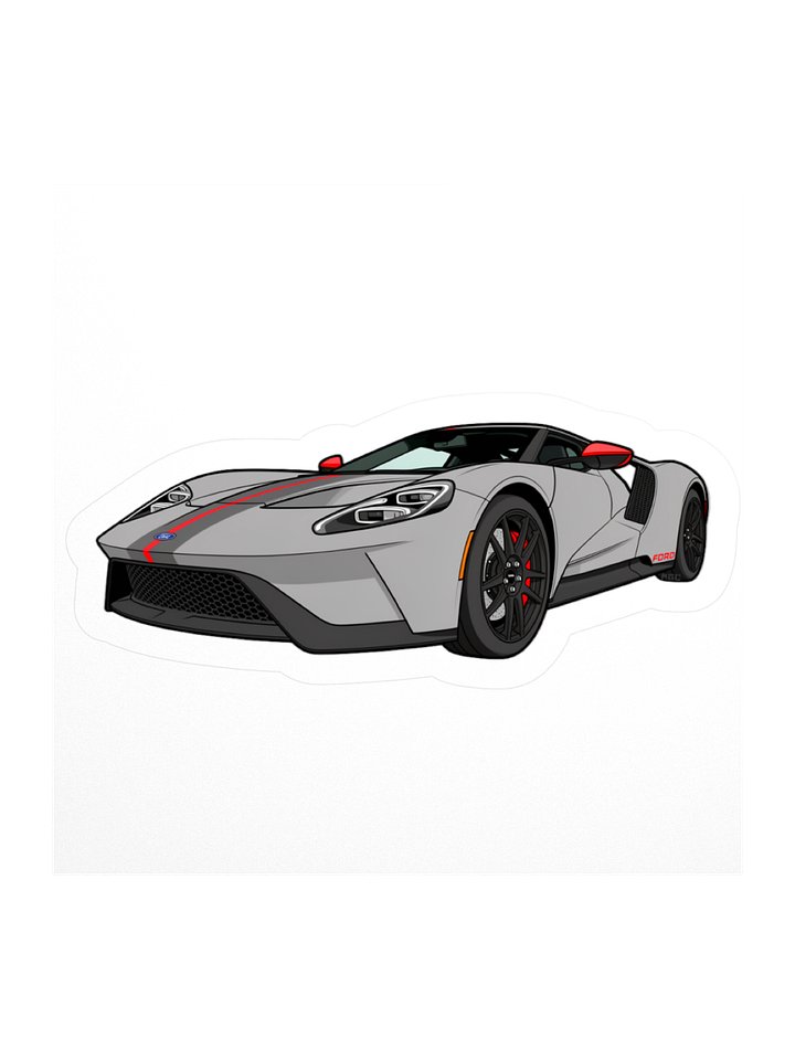 Grey Ford GT Carbon Series Sticker (Retro, Sketch, Silhouette) product image (1)