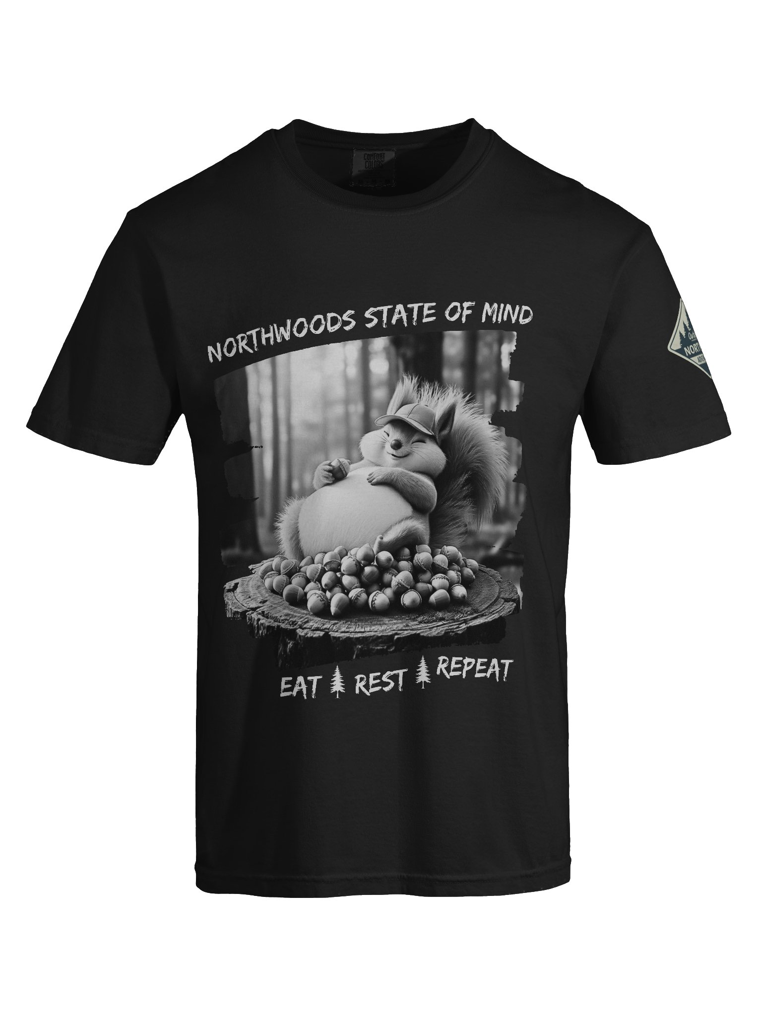 Northwoods State of Mind – Eat Rest Repeat Squirrel Shirt product image (5)