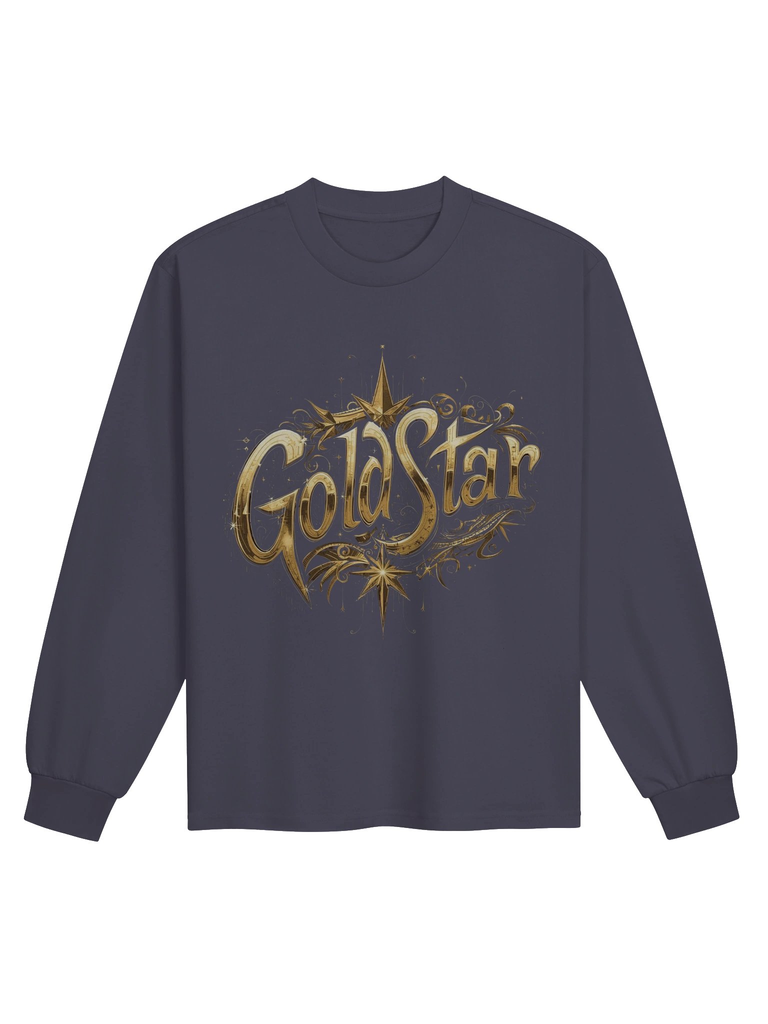 Ornate Gold Star Typography Long Sleeve Shirt product image (3)