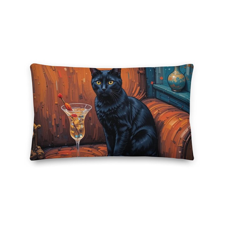 BLACK CAT ON COUCH NEXT TO MARTINI product image (2)