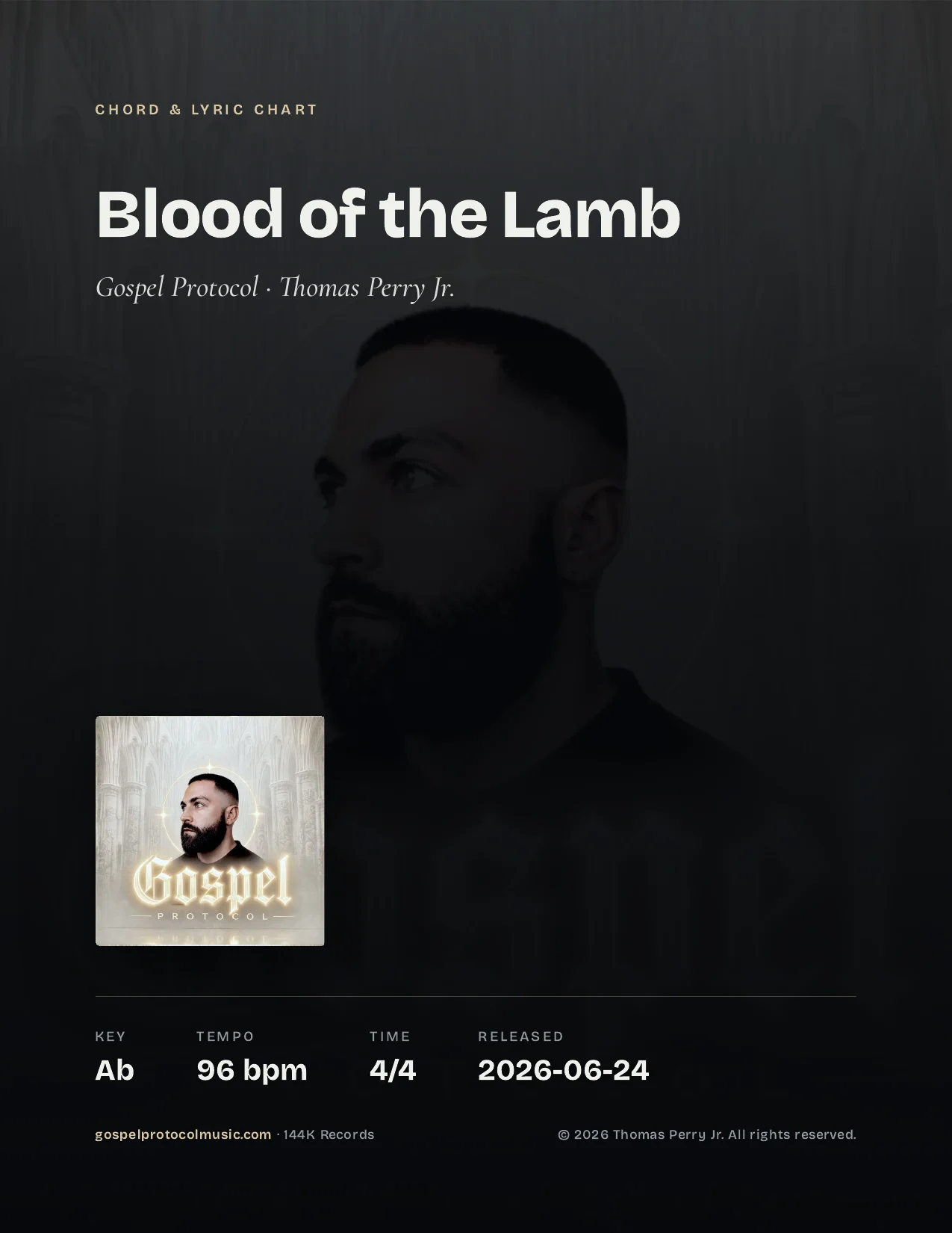 Blood of the Lamb — Chord & Lyric Chart product image (1)