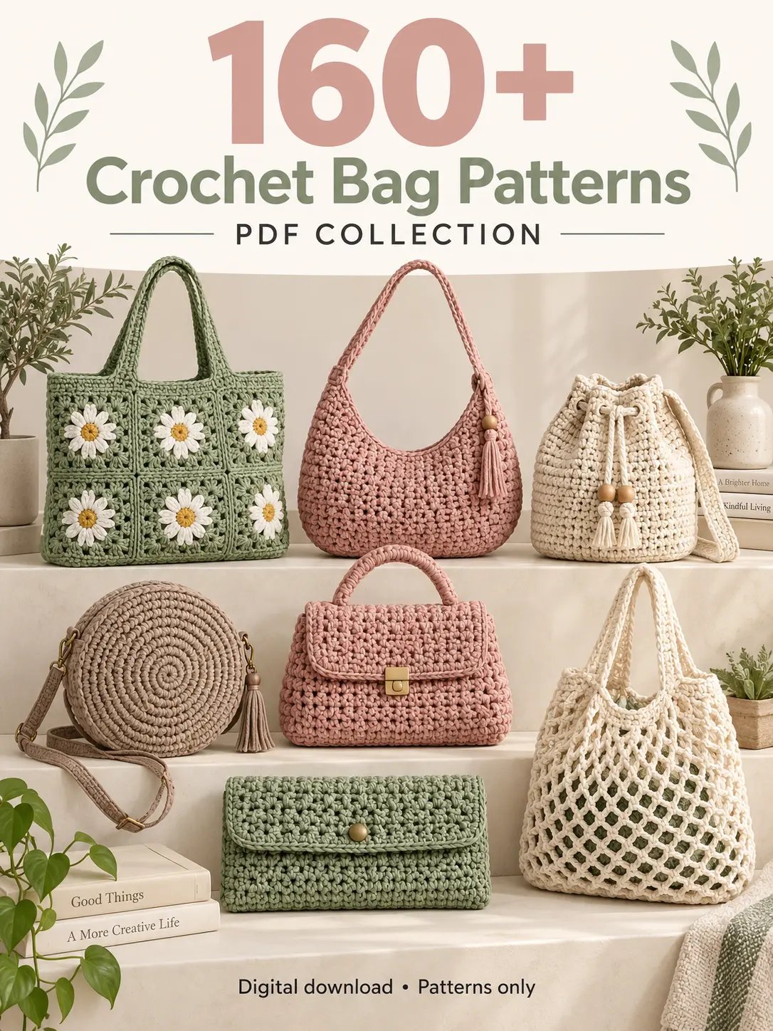 160+ Crochet Bag Patterns PDF Bundle product image (1)