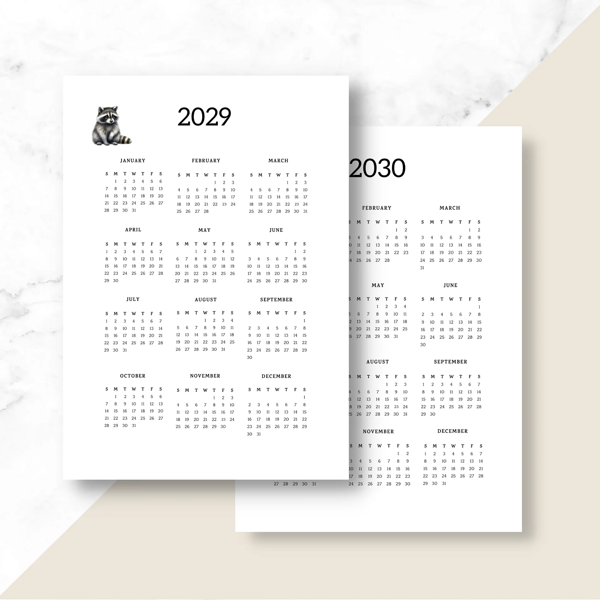 Six-year Printable Calendar Pages: Woodland Creatures product image (5)