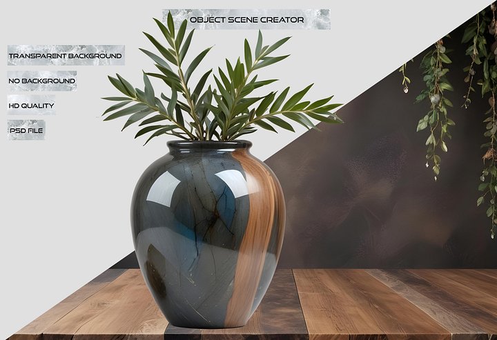 Serenity Drift – Marbled Vase PNG product image (2)