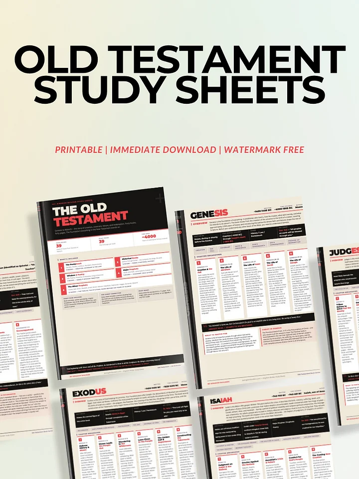 Kingdom Builder Study Sheets | Old Testament Book Series | Digital Download product image (1)