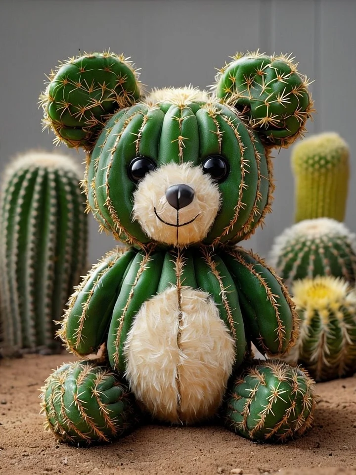 Cacti Teddy: Whimsical Desert Art product image (1)