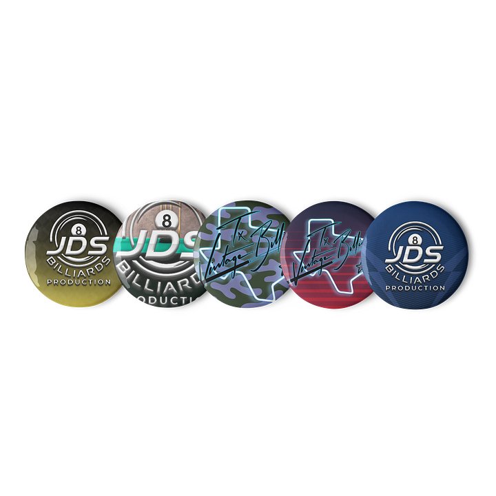 8 JDS Billiards Production Pin Button Set product image (1)